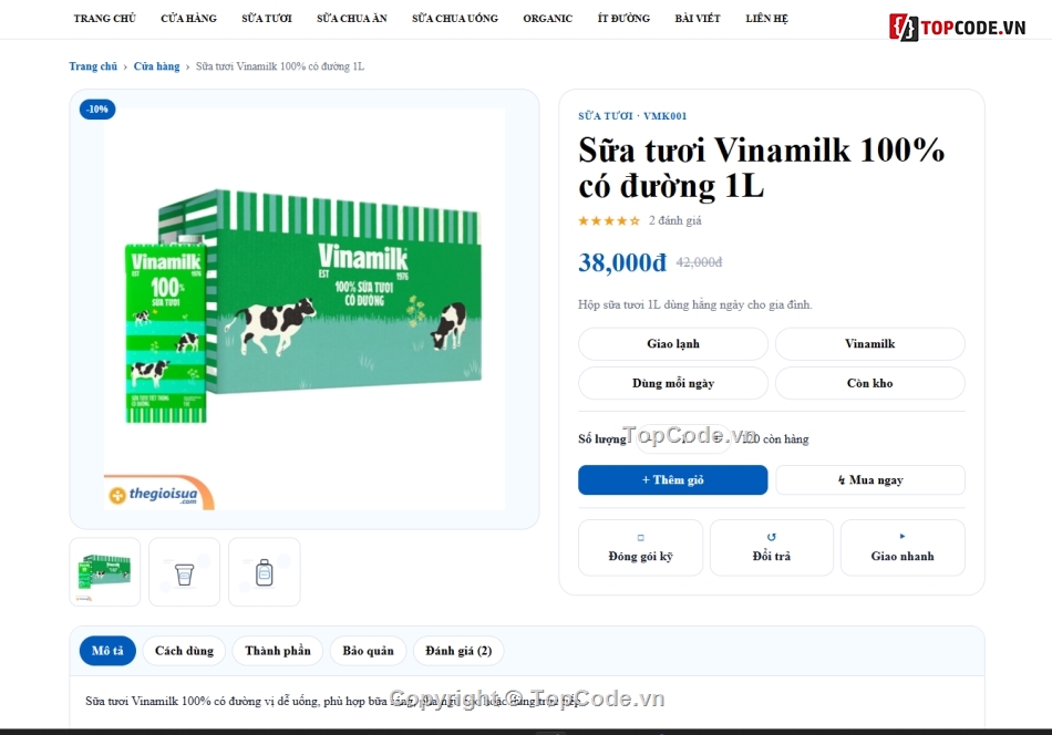 web bán sữa,bán website,bán web